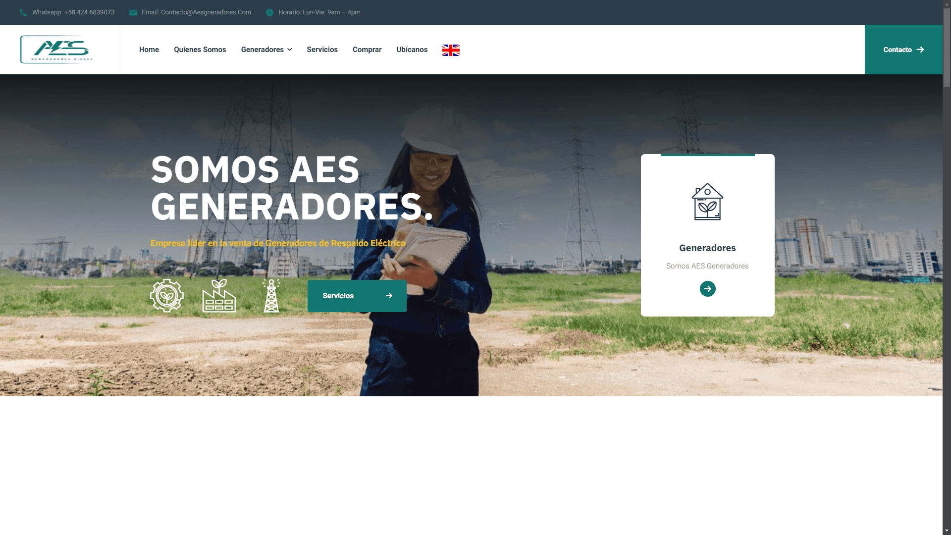 Landing Page Generadores AES